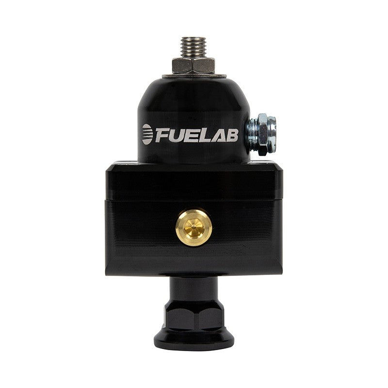 FUELAB 55501-1 Fuel Pressure Regulator Blocking Style Carbureted (4-12 psi, 8AN-In, 8AN-Out) Black Photo-1 