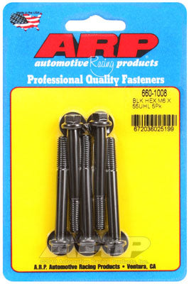 ARP 660-1008 Metric Thread Bolt Kit M6 x 1.00 x 55 hex black oxide bolts Photo-1 