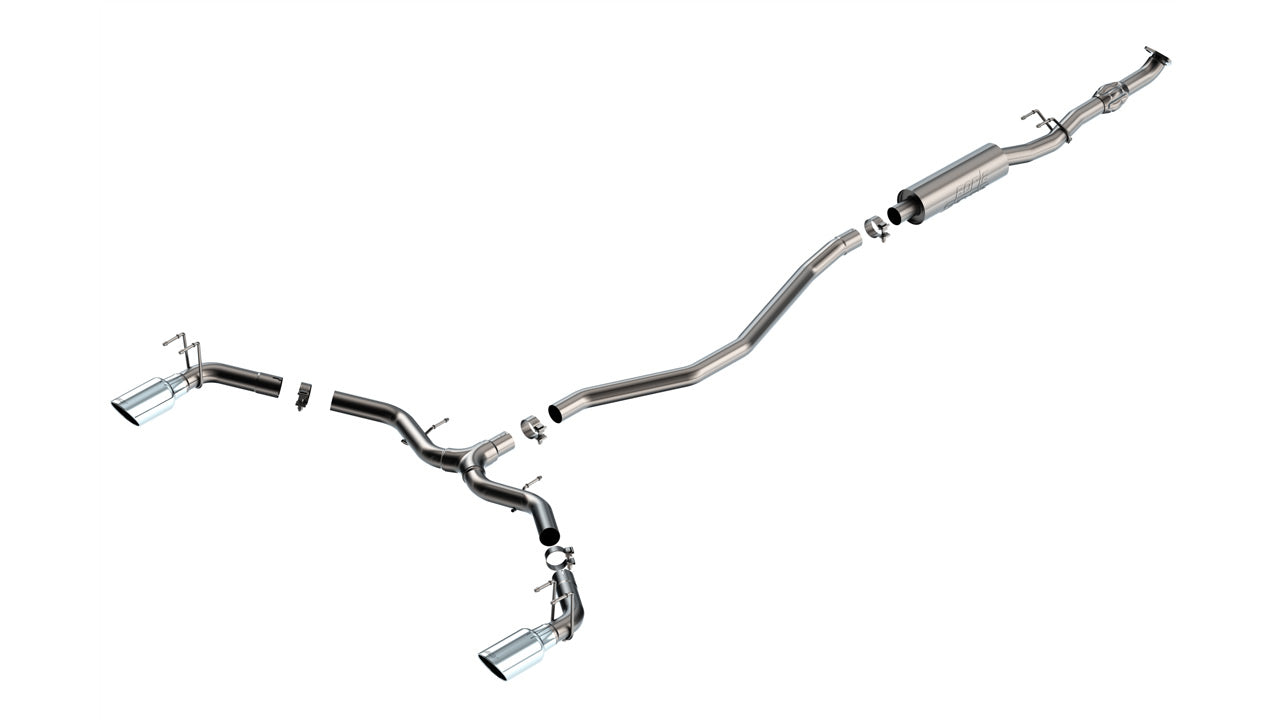 BORLA 140922 Cat-Back Exhaust System S-TYPE 2.50", TIP 4.5" Bright Chrome, T-304 Stainless Steel for HONDA Civic 1.5L/ ACURA Integra 2022-2023 Photo-1 